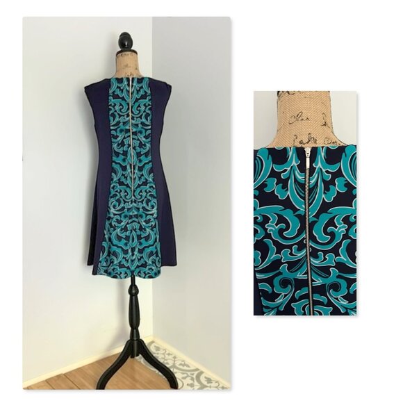 Roz & Ali Petite Scuba Knit Dress with Pockets Sz 10P - Picture 3 of 6